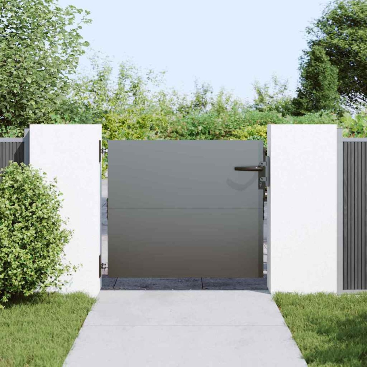 vidaXL Πύλη Κήπου 85 x 100 cm Ατσάλι με Επικάλυψη Πούδρας Κλειδώσιμο
