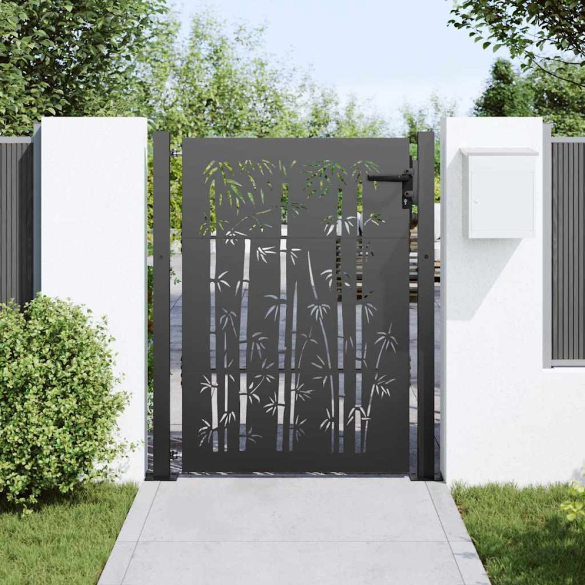 vidaXL Πύλη Κήπου 110 x 130 cm Χάλυβας με επίστρωση πούδρας Κλειδώσιμο