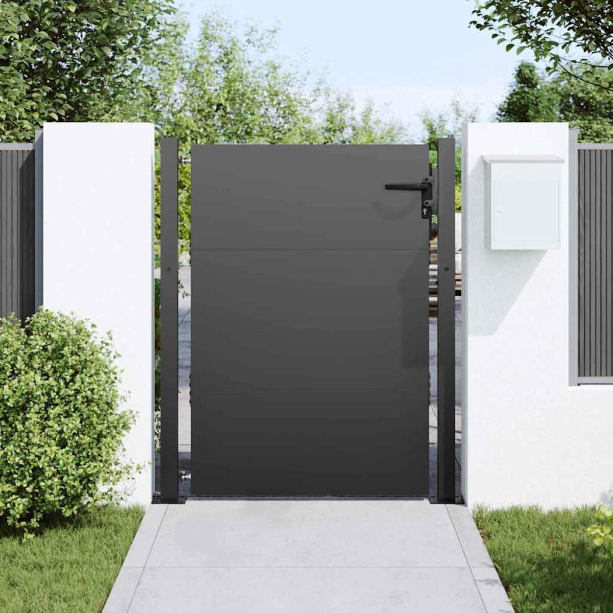 vidaXL Πύλη Κήπου Μαύρο 105 x 130 cm Χάλυβας με επίστρωση πούδρας