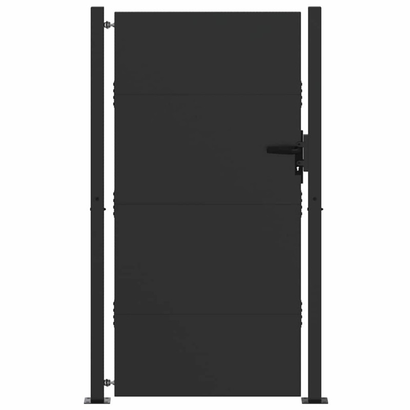 vidaXL Πύλη Κήπου Μαύρο 105 x 205 cm Χάλυβας με επίστρωση πούδρας