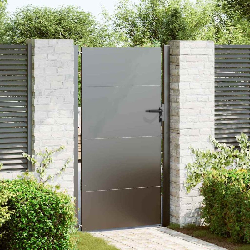 vidaXL Πύλη Κήπου Μαύρο 105 x 205 cm Χάλυβας με επίστρωση πούδρας