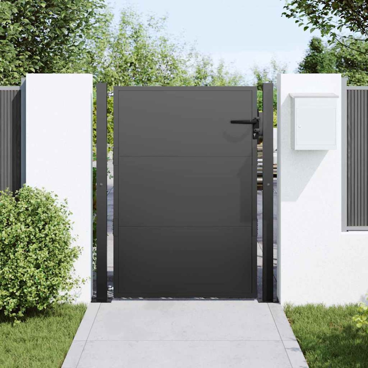 vidaXL Πύλη Κήπου 110 x 155 εκ Χάλυβας με επίστρωση πούδρας Κλειδώσιμο
