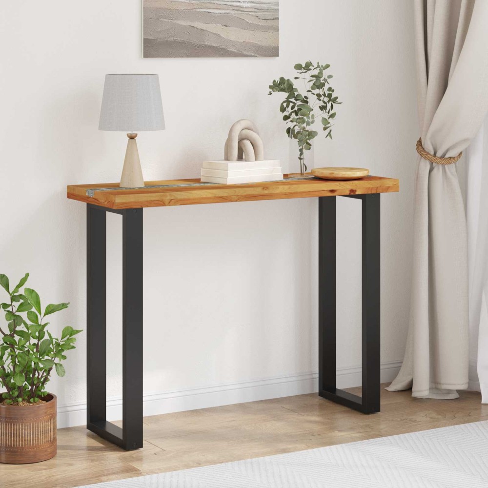 vidaXL Τραπέζι κονσόλας Καφέ 100 x 35 x 75 εκ. Στερεό Ξύλο Τίκ