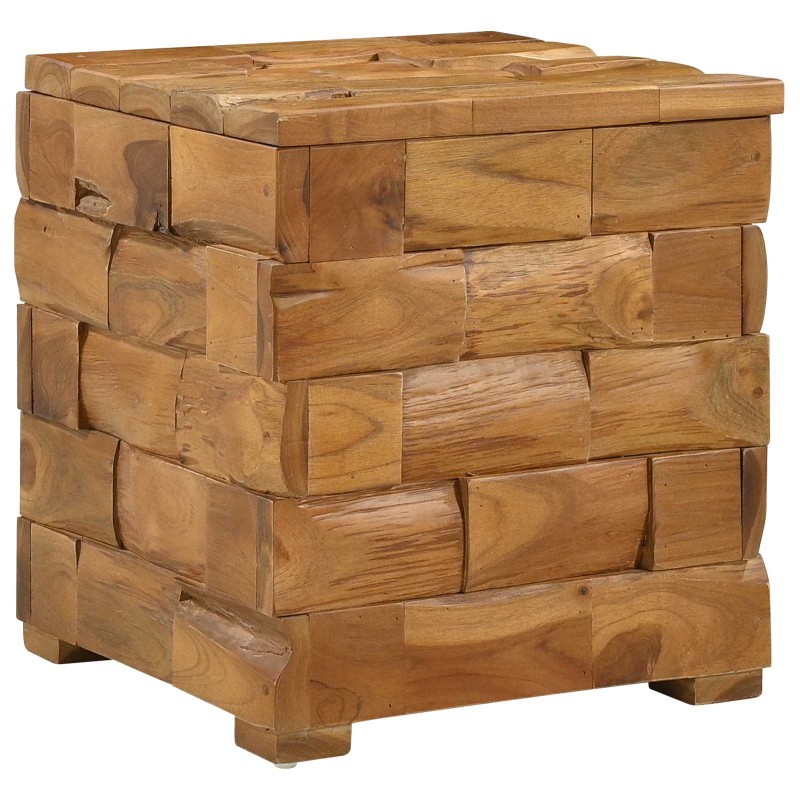 vidaXL Σκαμπό Αποθήκευσης Καφέ 40 x 40 x 45 cm Στερεό Ξύλο Τίκ