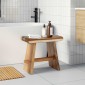 vidaXL Καθιστικό ντους Φυσικό 50 x 30 x 44 εκ. Στερεό ξύλο σουάρ