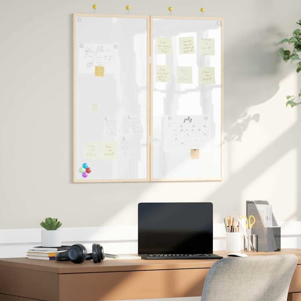 vidaXL Πίνακας Ενημερώσεων Λευκό 80 x 80 x 1.4 εκ. Μασίφ ξύλο πεύκου