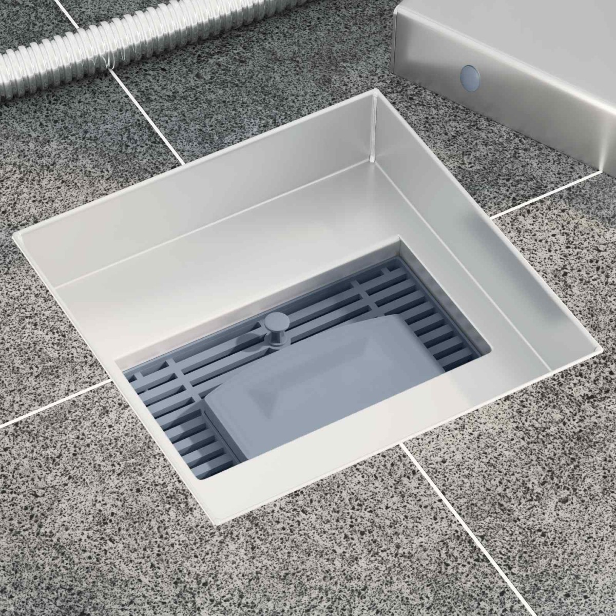 vidaXL 2 σε 1 εκροή ντους Ασημί 15 x 15 εκ Ανοξείδωτο Ατσάλι 304