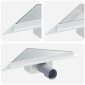 vidaXL 2 σε 1 Τριγωνική Σαρωθριά Λεκάνη Ασημί 32 x 32 x 7,5 εκ