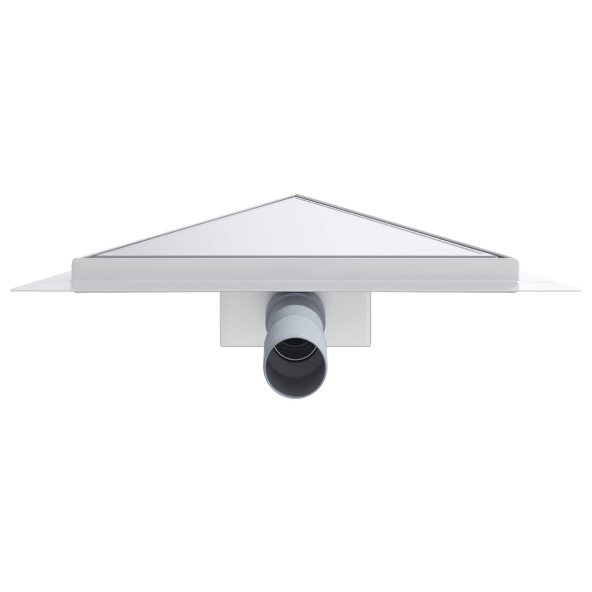 vidaXL 2 σε 1 Τριγωνική Σαρωθριά Λεκάνη Ασημί 32 x 32 x 7,5 εκ