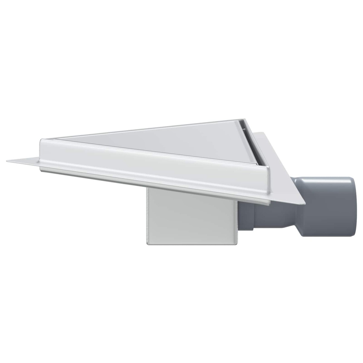 vidaXL 2 σε 1 Τριγωνική Σαρωθριά Λεκάνη Ασημί 32 x 32 x 7,5 εκ