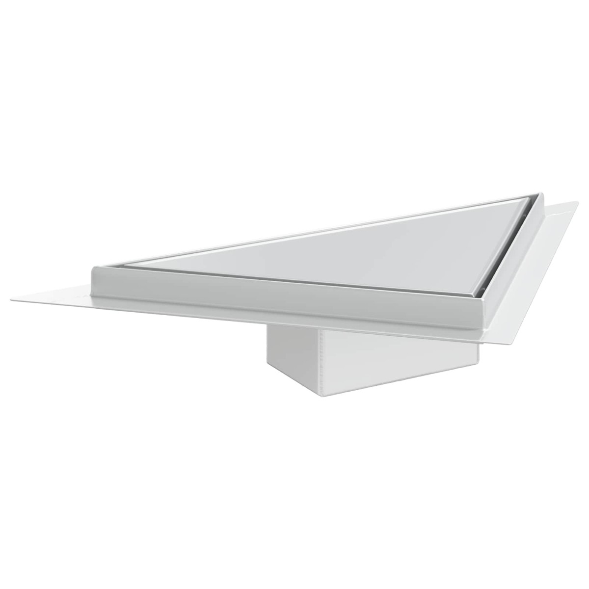 vidaXL 2 σε 1 Τριγωνική Σαρωθριά Λεκάνη Ασημί 32 x 32 x 7,5 εκ