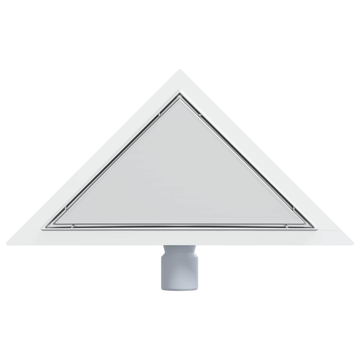 vidaXL 2 σε 1 Τριγωνική Σαρωθριά Λεκάνη Ασημί 32 x 32 x 7,5 εκ