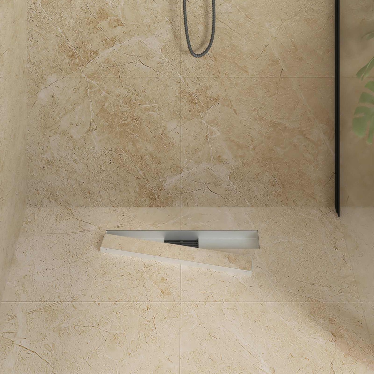 vidaXL 2 σε 1 εκροή ντους Ασημί 50 cm Ανοξείδωτο Ατσάλι 304