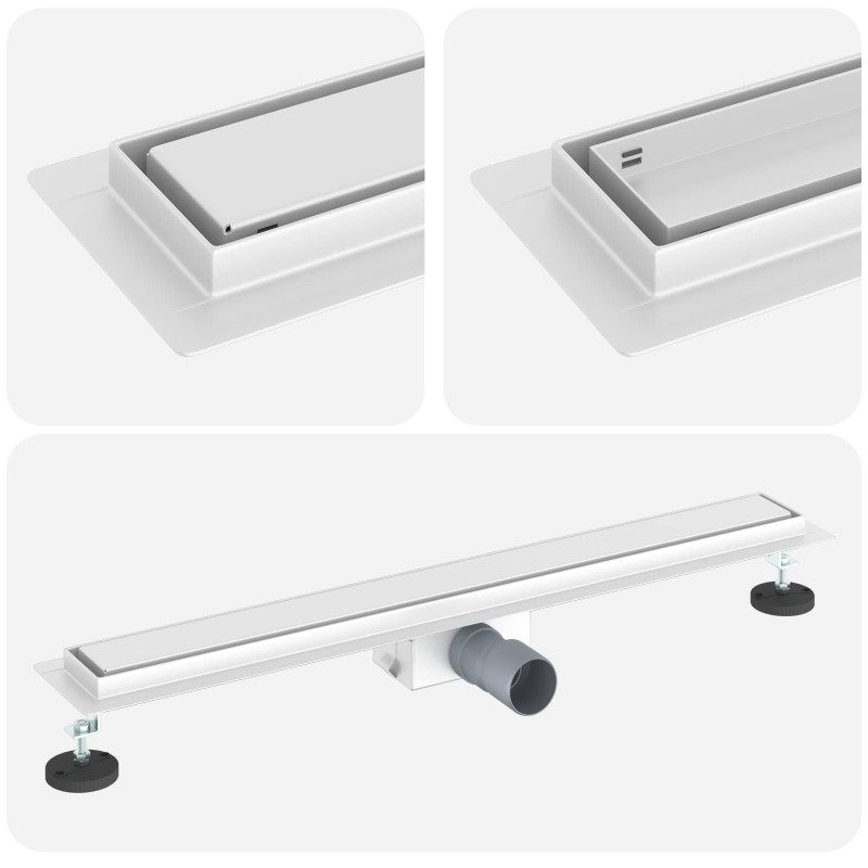 vidaXL 2 σε 1 εκροή ντους Ασημί 70 cm Ανοξείδωτο Ατσάλι 304