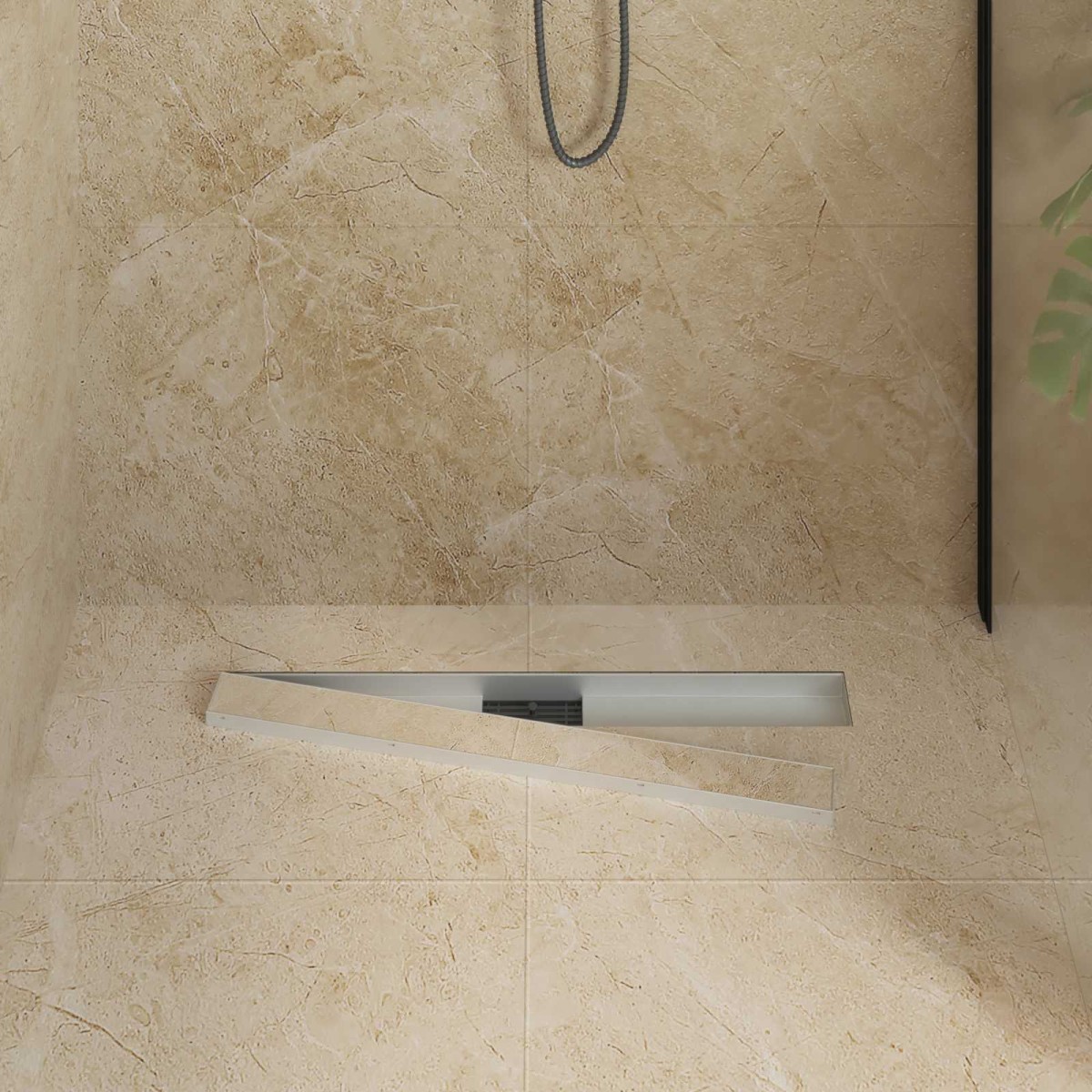 vidaXL 2 σε 1 εκροή ντους Ασημί 80 cm Ανοξείδωτο Ατσάλι 304