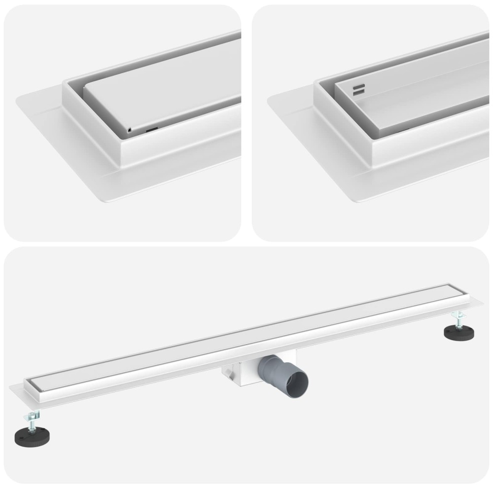 vidaXL 2 σε 1 εκροή ντους Ασημί 90 cm Ανοξείδωτο Ατσάλι 304