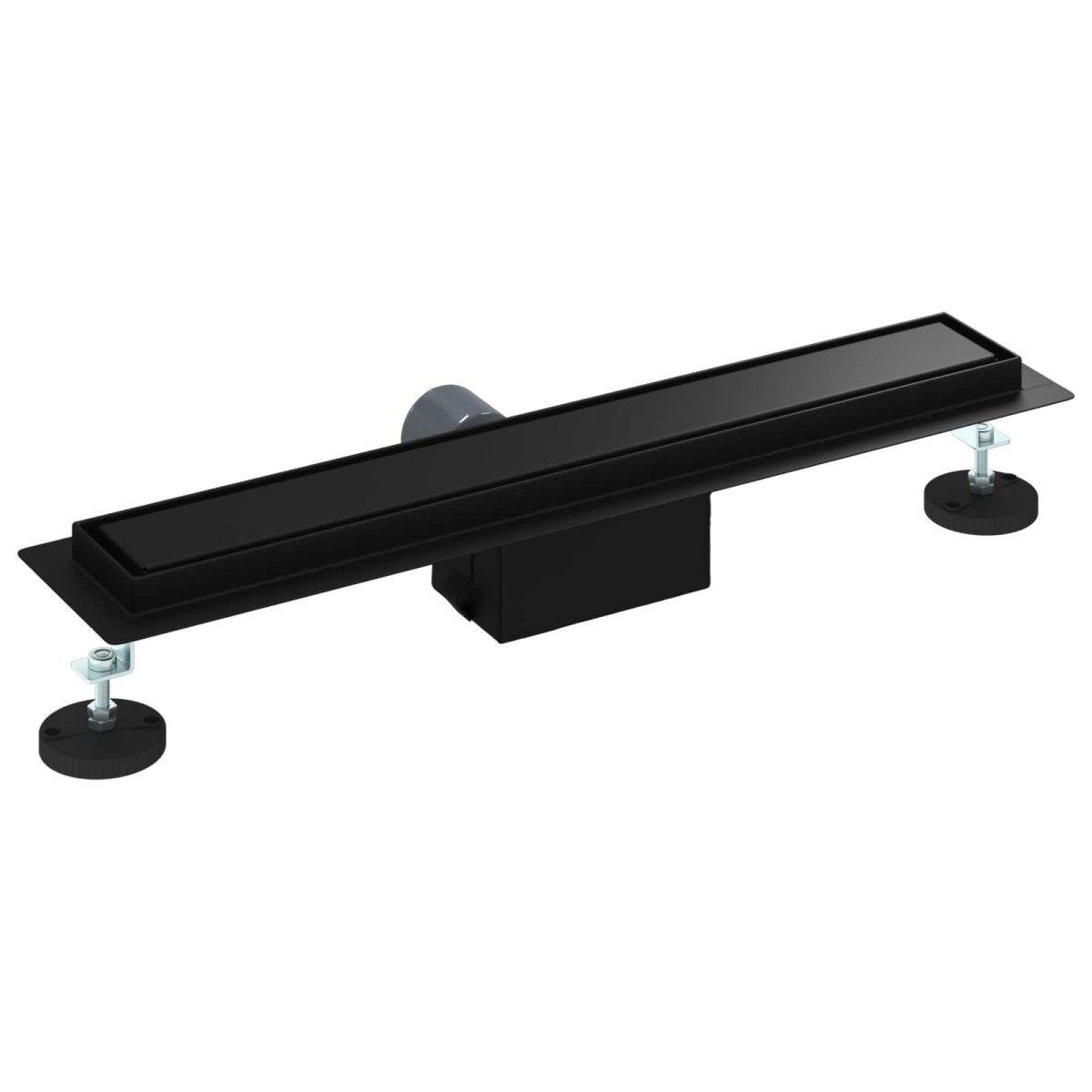 vidaXL 2 σε 1 εκροή ντους Μαύρο 50 cm Ανοξείδωτο Ατσάλι 304