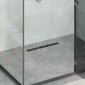 vidaXL Εκροή ντους με γυάλινη επικάλυψη Μαύρο 60 cm