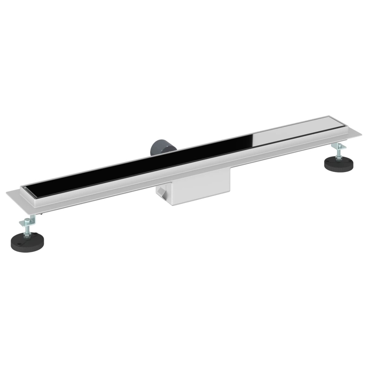 vidaXL Εκροή ντους με γυάλινη επικάλυψη Μαύρο 80 cm