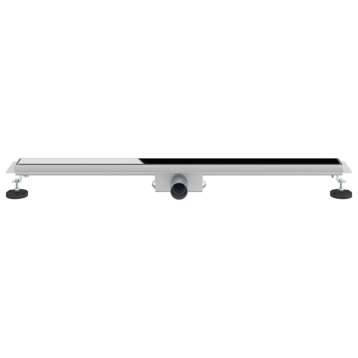 vidaXL Εκροή ντους με γυάλινη επικάλυψη Μαύρο 90 cm