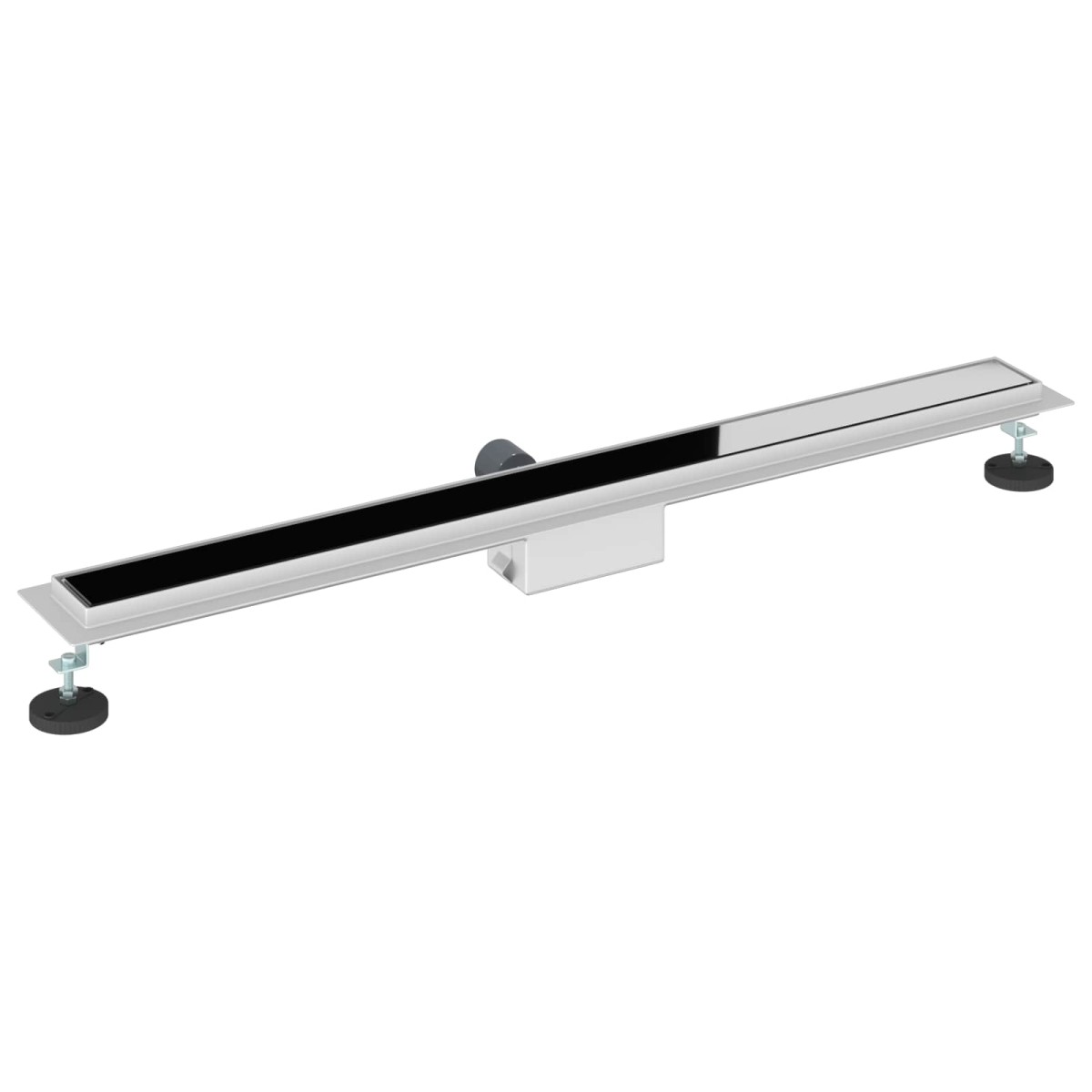 vidaXL Εκροή ντους με γυάλινη επικάλυψη Μαύρο 100 cm