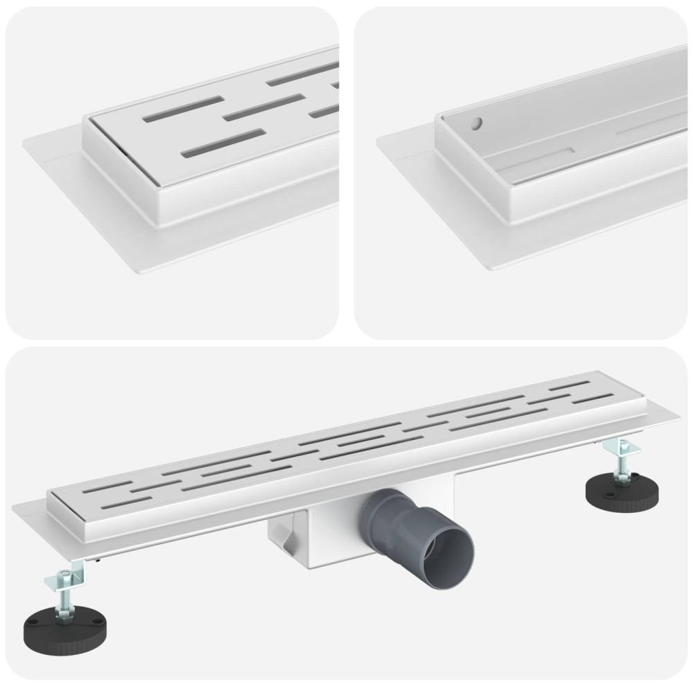 vidaXL Εκροή ντους με σχέδιο γραμμής Ασημί 60 cm Ανοξείδωτο Ατσάλι 304