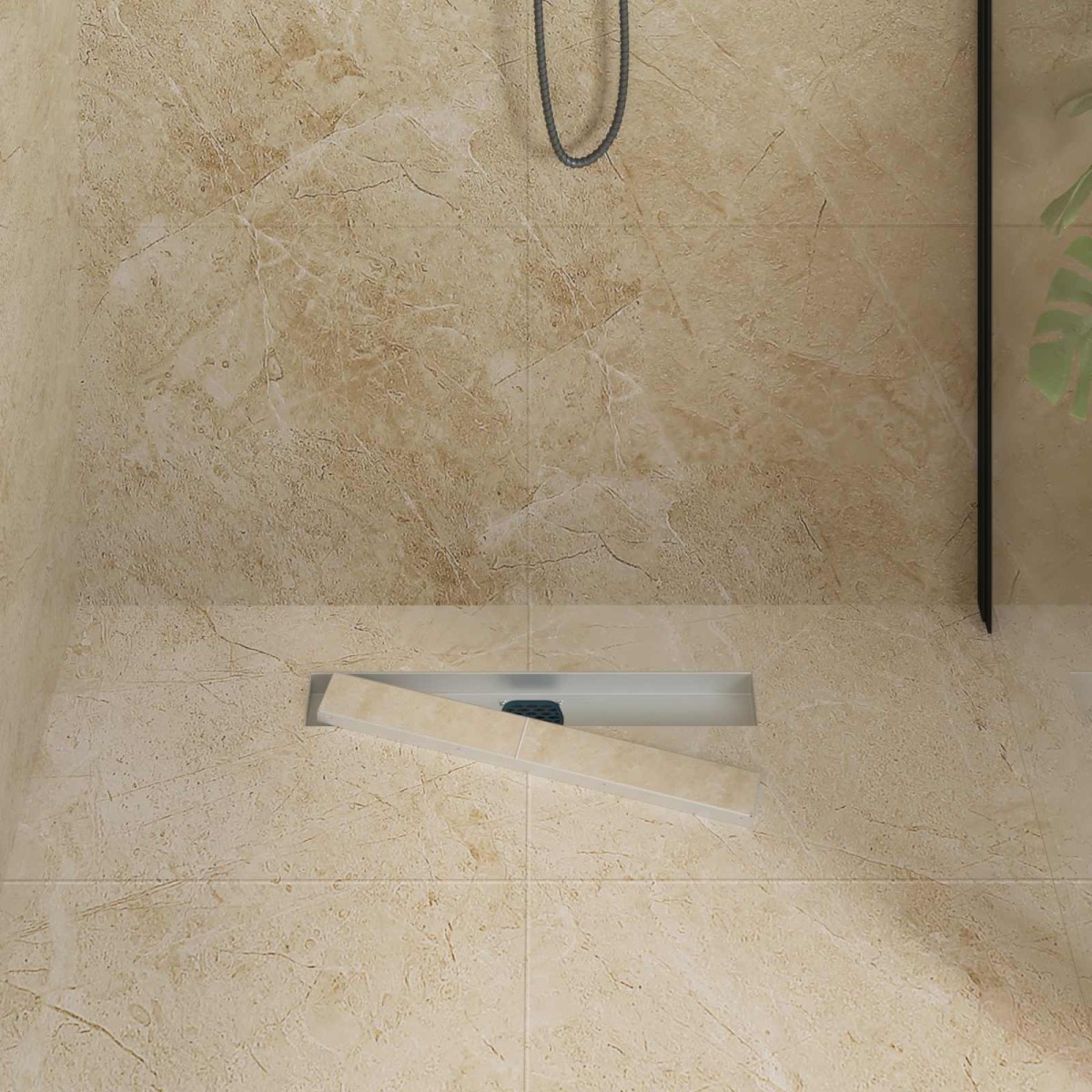 vidaXL Σιφόνι ντους 2-σε-1 με 360° σιφόνι Ασημί 54 x 11 x 9,5 εκ