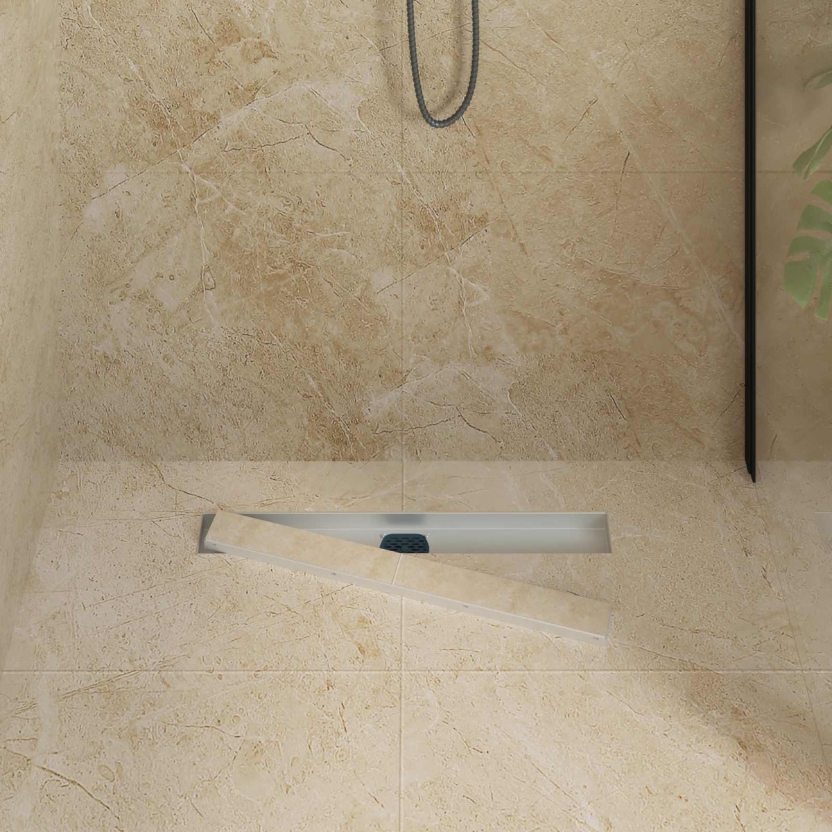 vidaXL Σιφόνι ντους 2-σε-1 με 360° σιφόνι Ασημί 60 cm