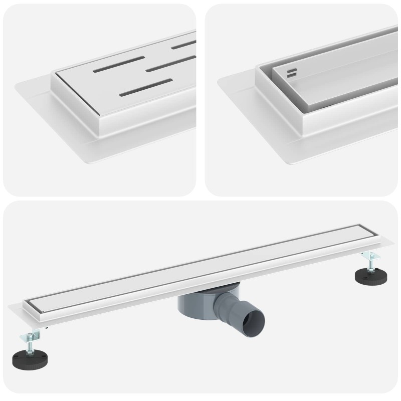 vidaXL Σιφόνι ντους 2-σε-1 με 360° σιφόνι Ασημί 70 cm