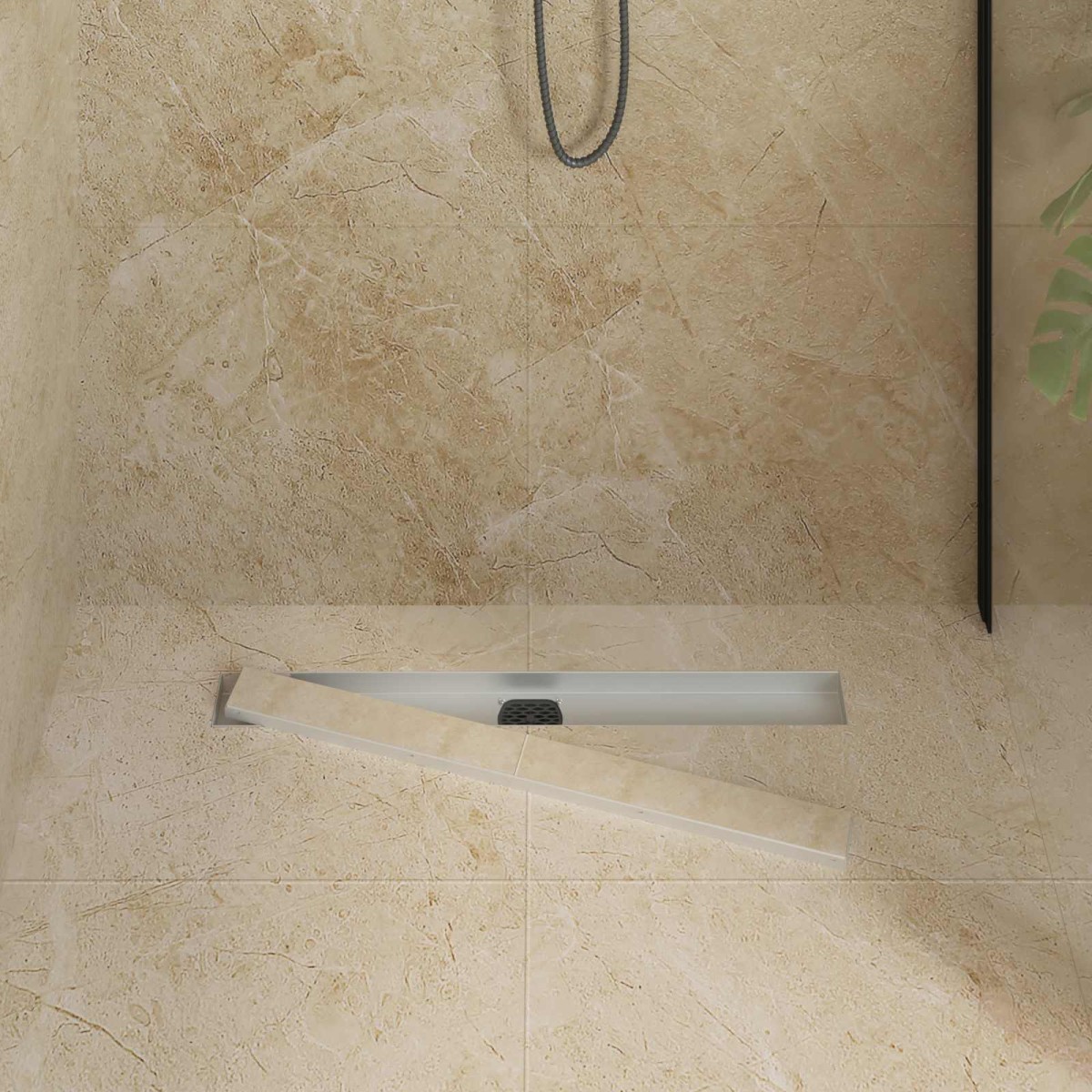vidaXL Σιφόνι ντους 2-σε-1 με 360° σιφόνι Ασημί 70 cm