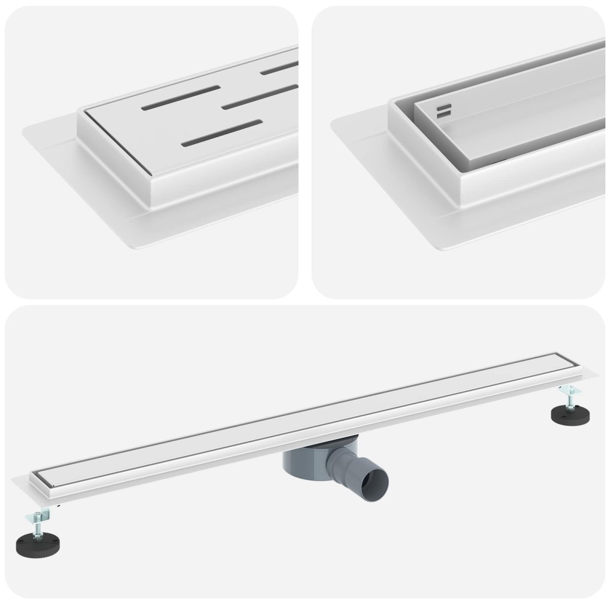 vidaXL Σιφόνι ντους 2-σε-1 με 360° σιφόνι Ασημί 90 cm