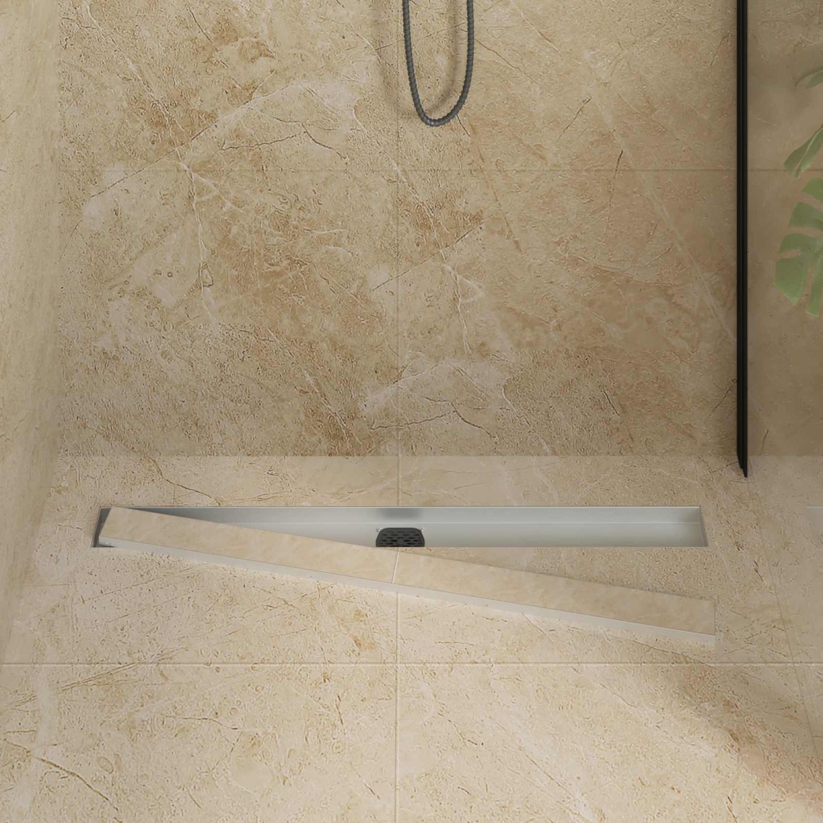 vidaXL Σιφόνι ντους 2-σε-1 με 360° σιφόνι Ασημί 90 cm