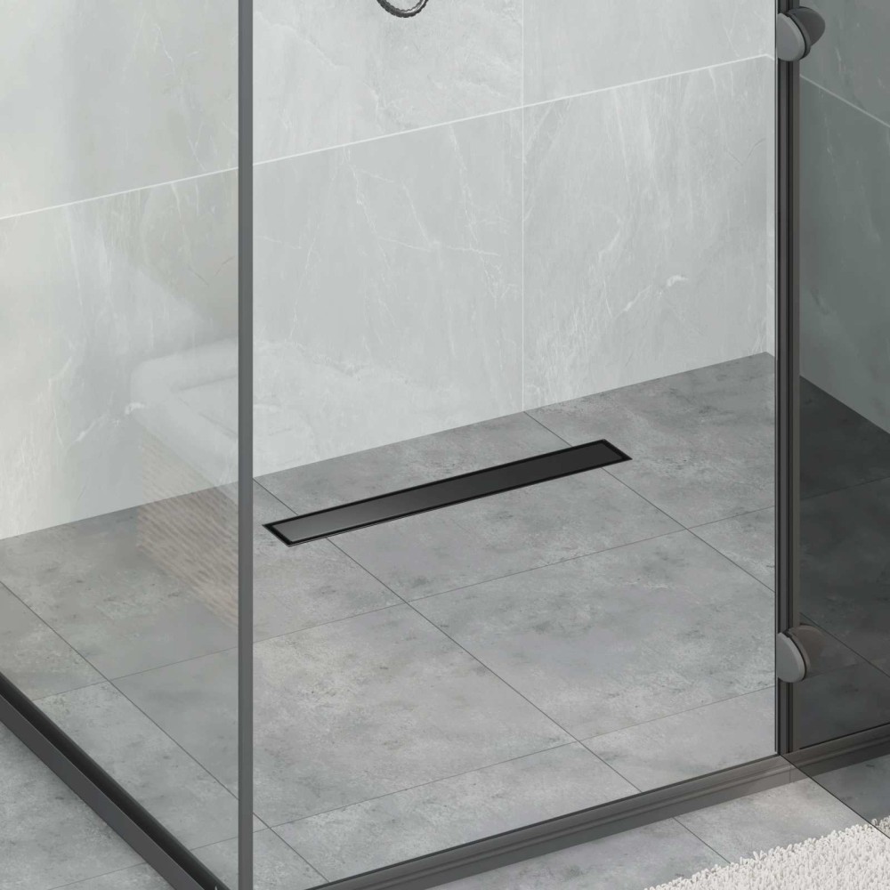 vidaXL Σιφόνι ντους 2-σε-1 με 360° σιφόνι Μαύρο 50 cm