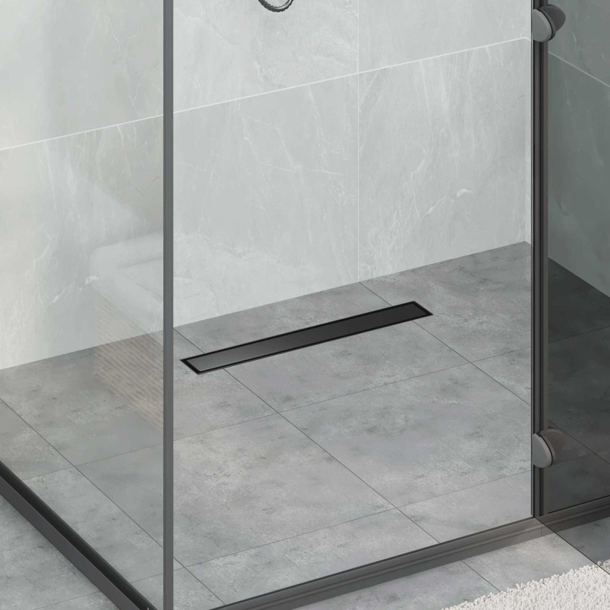 vidaXL Σιφόνι ντους 2-σε-1 με 360° σιφόνι Μαύρο 50 cm
