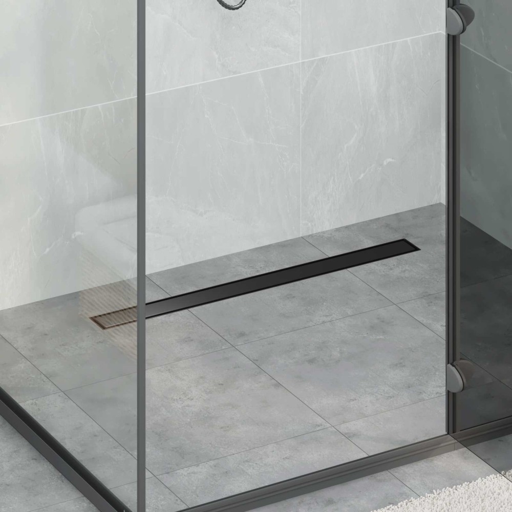 vidaXL Σιφόνι ντους 2-σε-1 με 360° σιφόνι Μαύρο 80 cm
