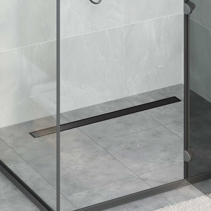 vidaXL Σιφόνι ντους 2-σε-1 με 360° σιφόνι Μαύρο 90 cm