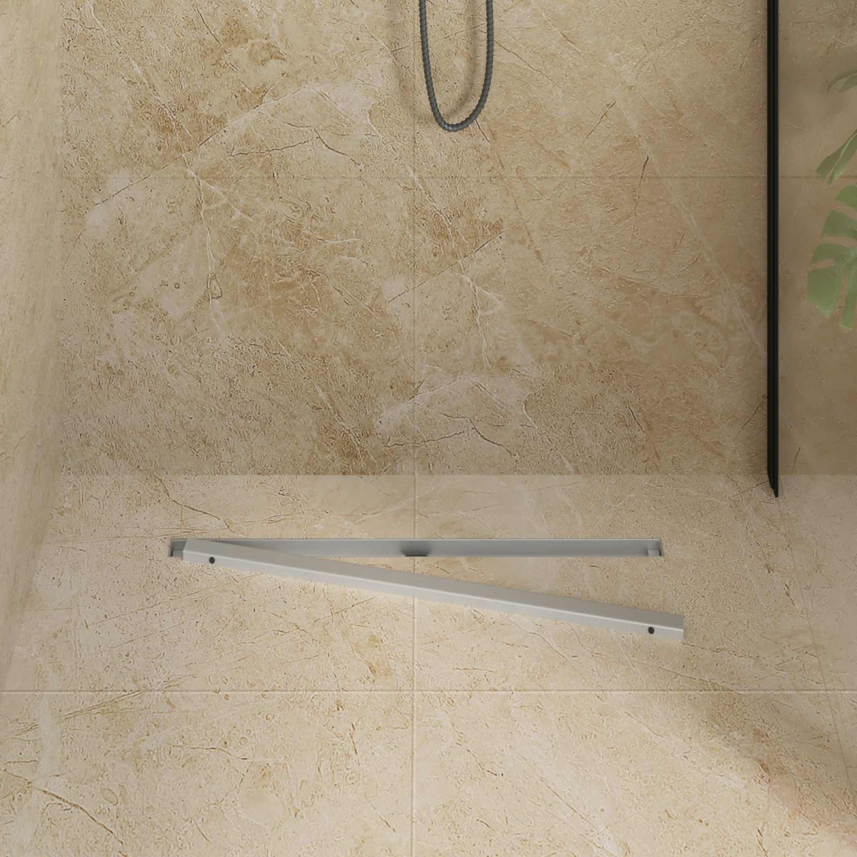 vidaXL 360° Νεροχύτης ντους με λεπτό μοντέλο Ασημί 70 cm