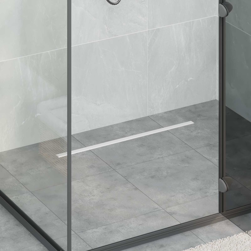 vidaXL 360° Νεροχύτης ντους με λεπτό μοντέλο Ασημί 70 cm