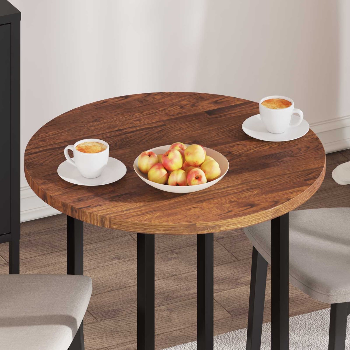 vidaXL Καπάκι τραπεζιού Ανοιχτό καφέ Ø 70 x 2,5 cm Στερεό Ξύλο Δρυός