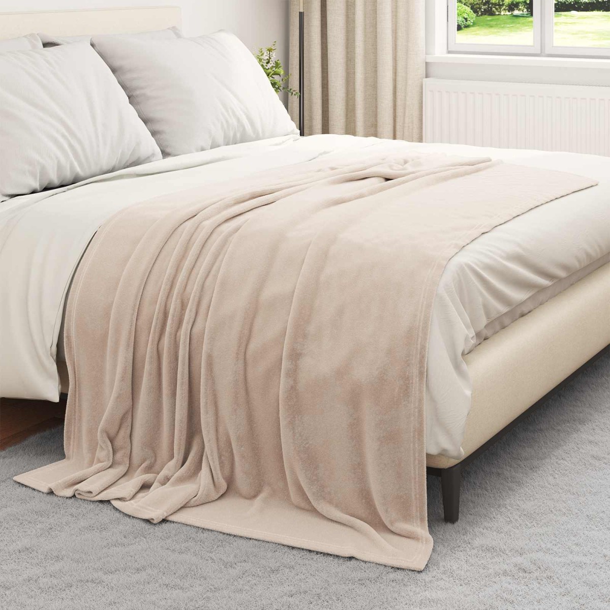 vidaXL Ριχτάρι Μπεζ 150 x 200 cm 0.75 kg Μαλλί