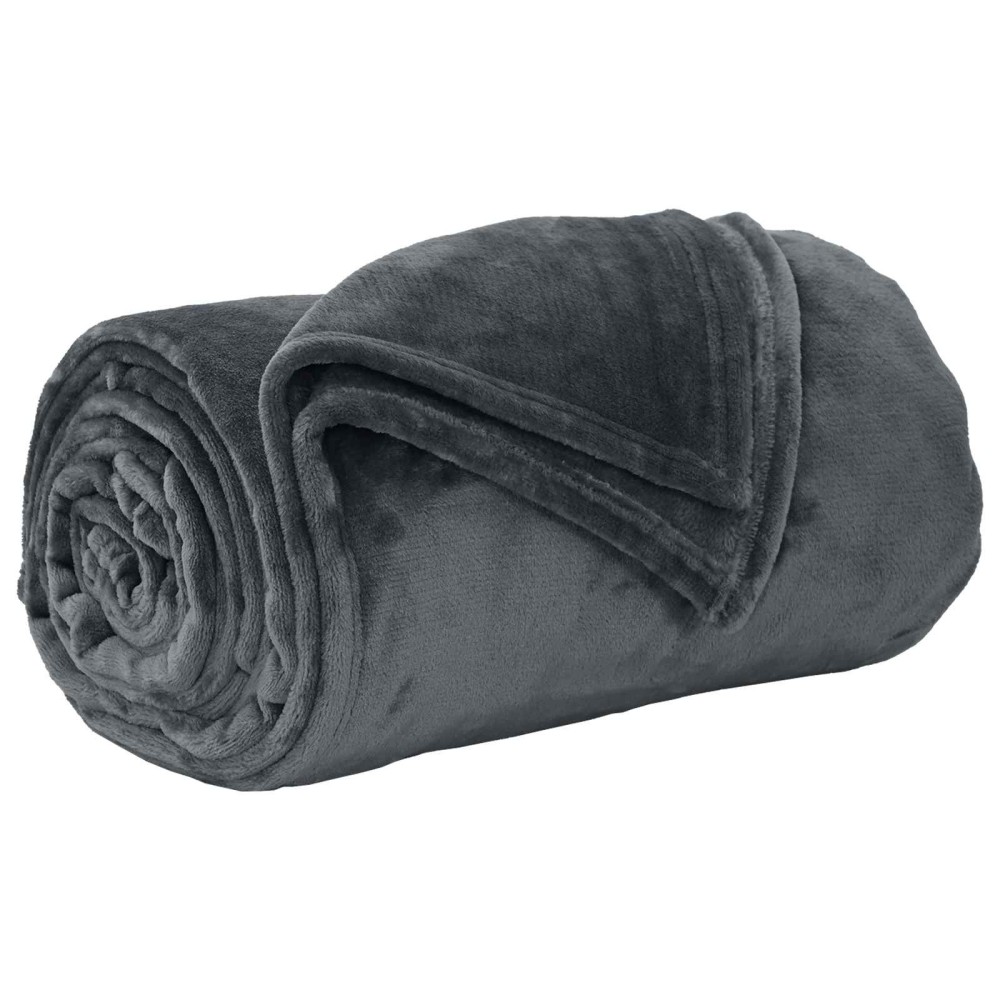 vidaXL Ριχτάρι Σκούρο Γκρι 220 x 240 cm 1.37 kg Μαλλί
