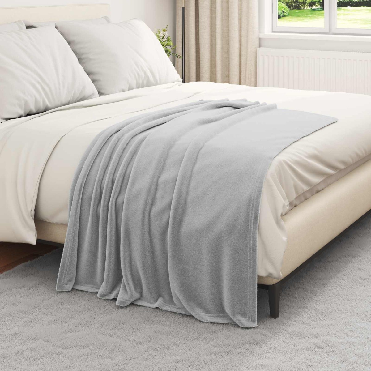 vidaXL Ριχτάρι Γκρι 130 x 150 cm 0.51 kg Μαλλί