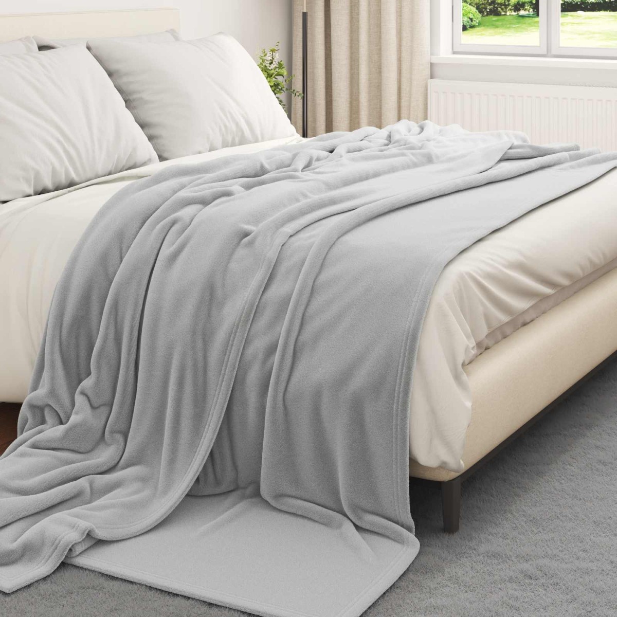 vidaXL Ριχτάρι Γκρι 220 x 240 cm 1.37 kg Μαλλί