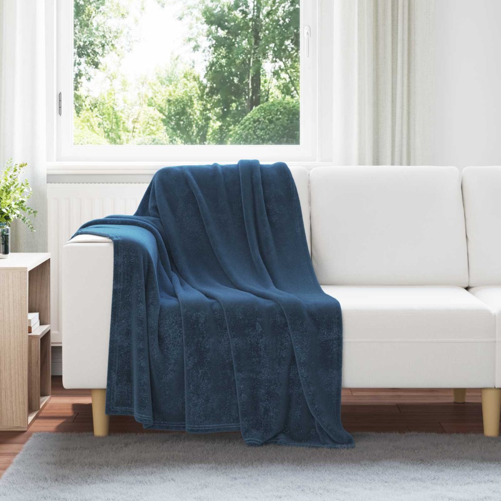 vidaXL Ριχτάρι Σκούρο μπλε 130 x 150 cm 0.51 kg Μαλλί