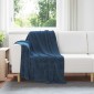 vidaXL Ριχτάρι Σκούρο μπλε 130 x 150 cm 0.51 kg Μαλλί
