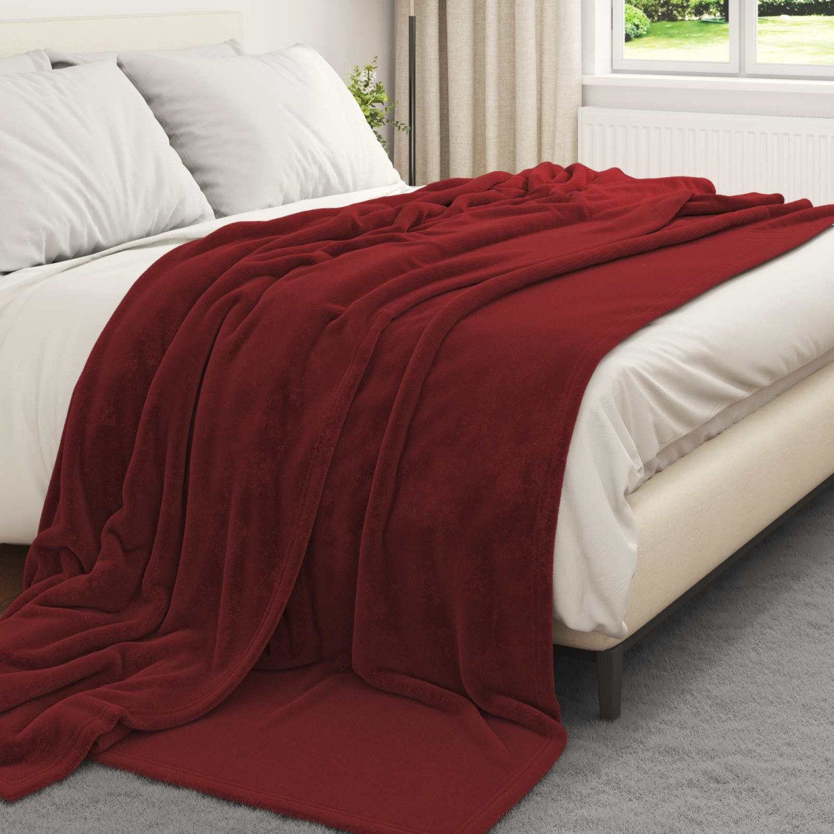 vidaXL Ριχτάρι Βεραμάν Κόκκινο 220 x 240 cm 1.37 kg Μαλλί