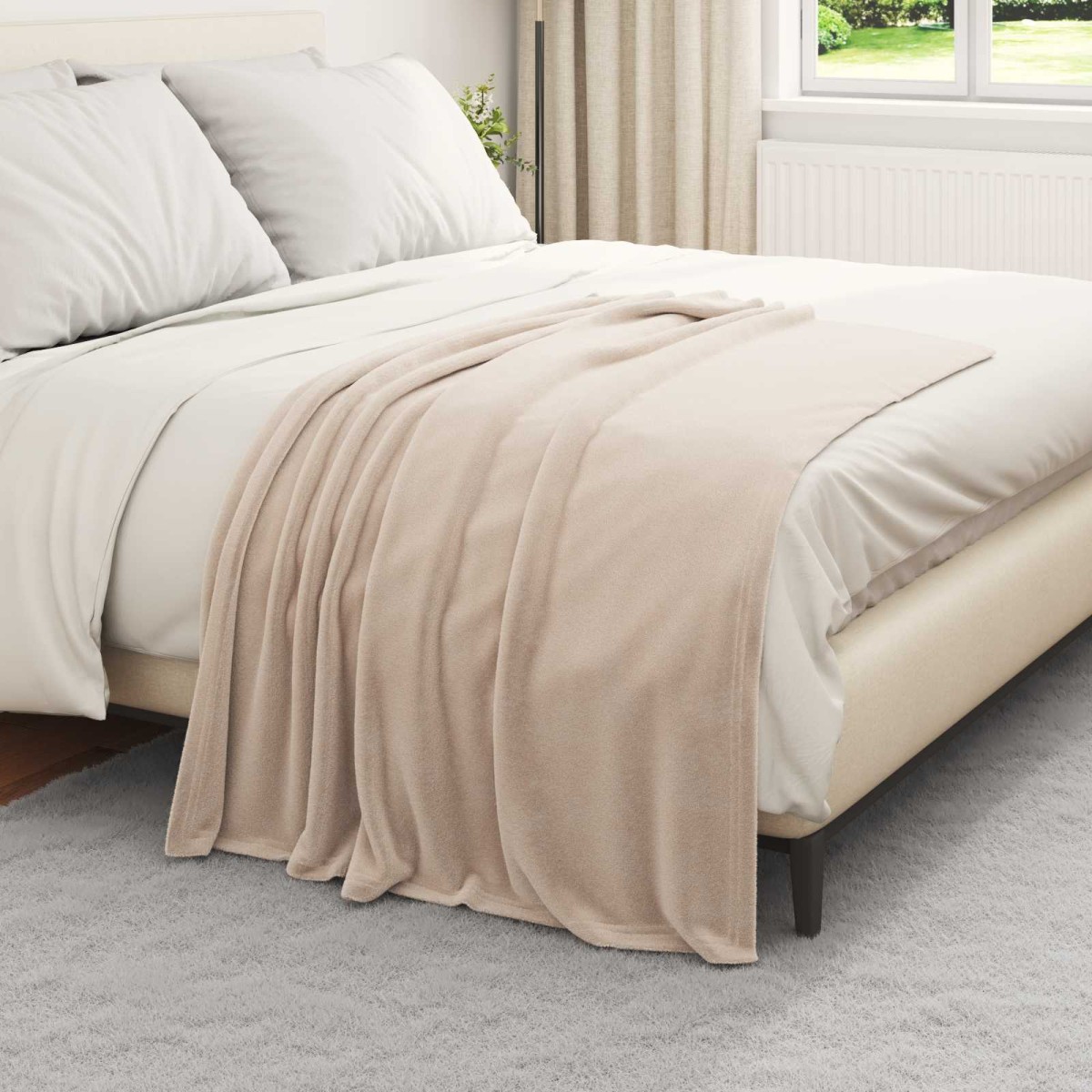 vidaXL Ριχτάρια 6 τμχ. Μπεζ 130 x 150 cm 2.98 kg Μαλλί