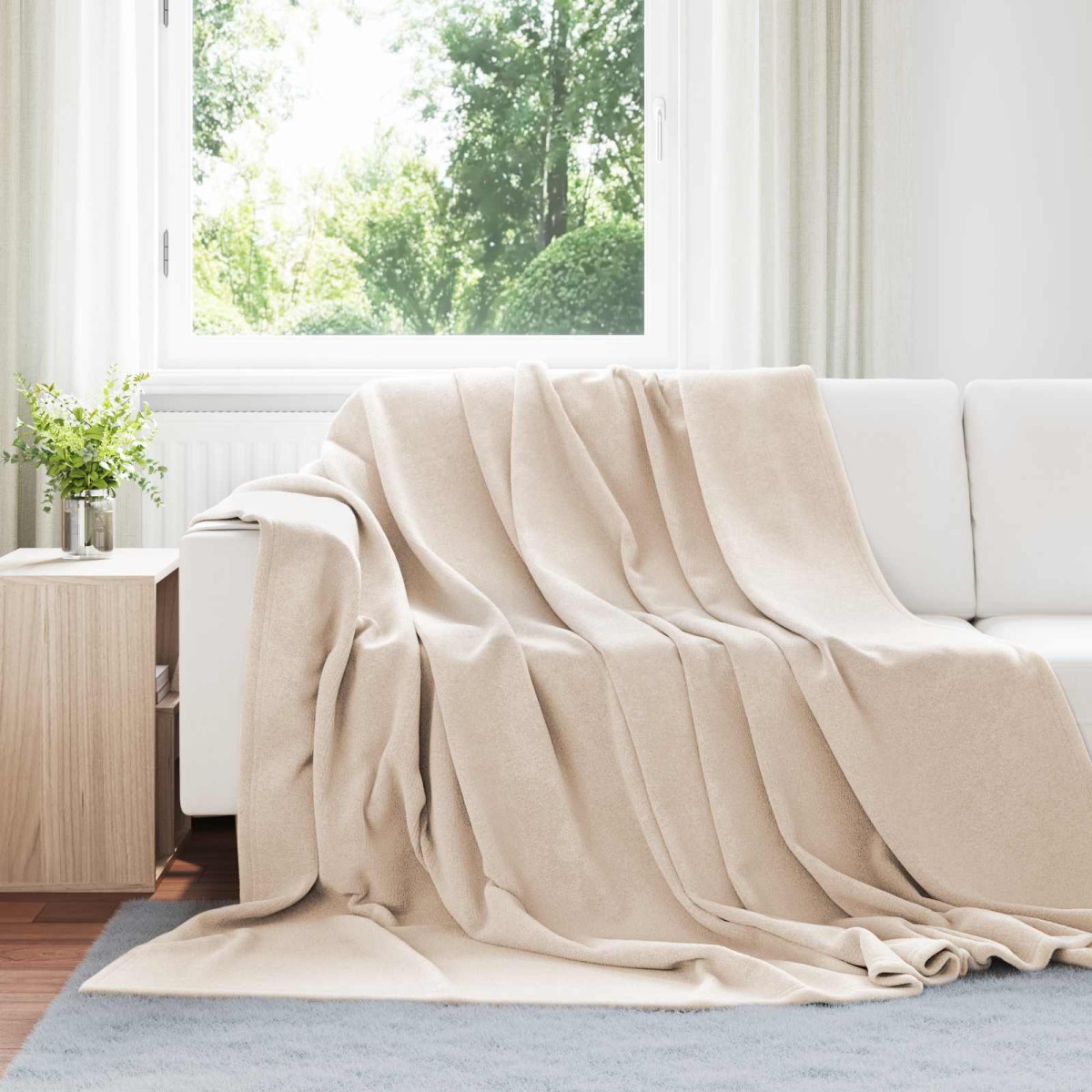 vidaXL Ριχτάρια 6 τμχ. Μπεζ 220 x 240 cm 8.23 kg Μαλλί