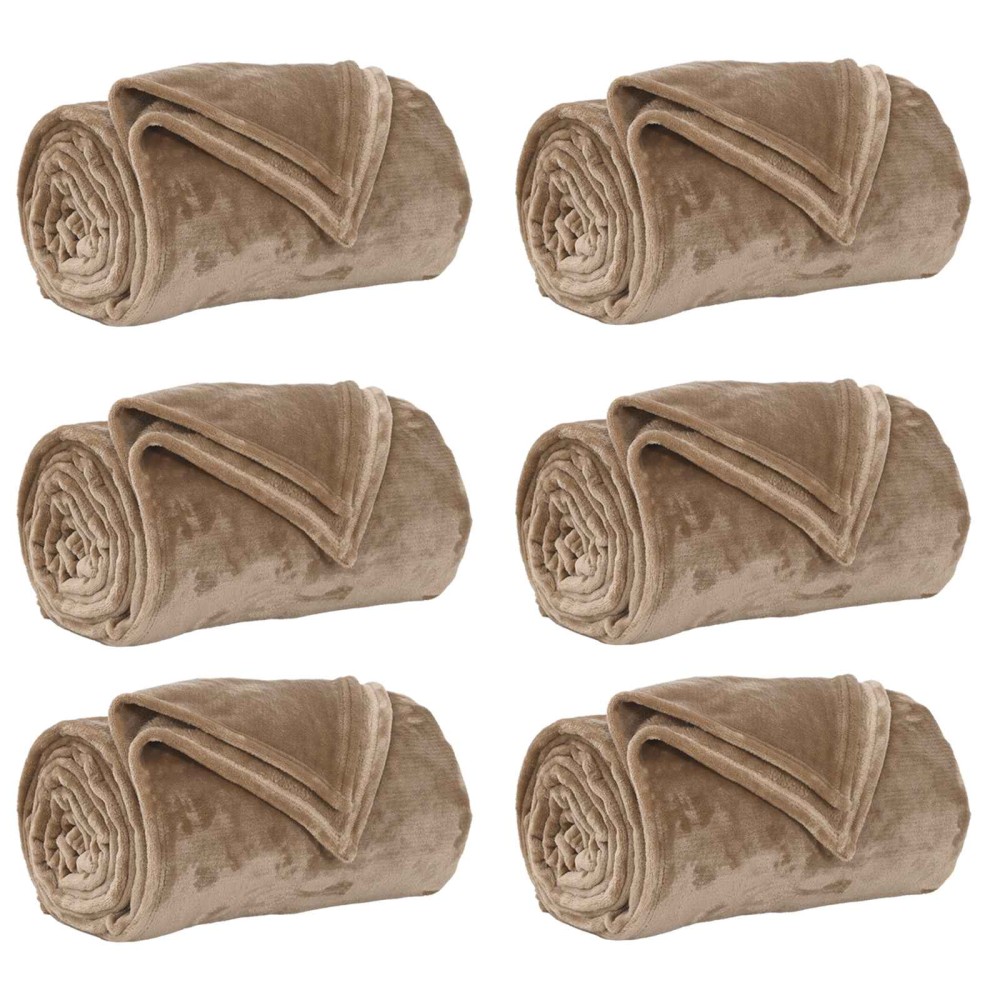 vidaXL Ριχτάρια 6 τμχ. Καμηλοπάρδαλη 130 x 150 cm 3.04 kg Μαλλί