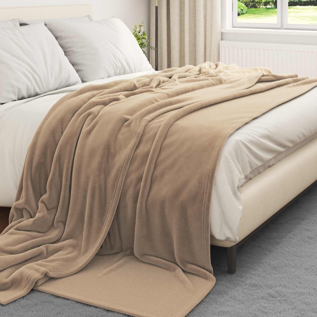 vidaXL Ριχτάρια 6 τμχ. Καμηλοπάρδαλη 240 x 270 εκ. 10.11 kg Μαλλί